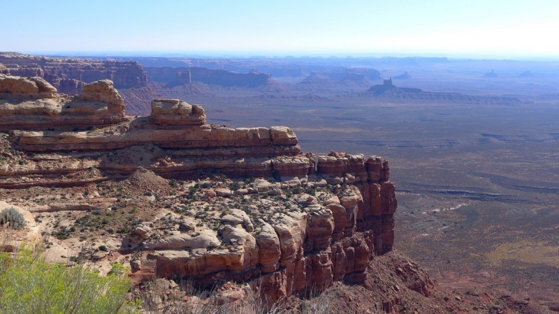 Moki Dugway, zicht op Valley of the Gods