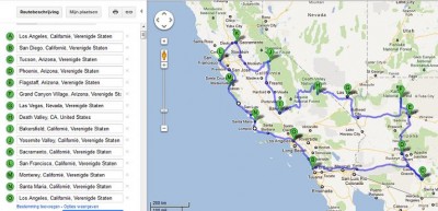 Onze globale route! Tips zijn welkom