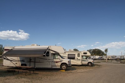 Luifel is heerlijk als er geen boom is als op KOA Cody
