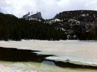 Bear lake ook nog grotendeels dichtgevroren
