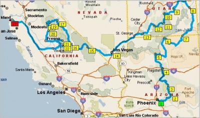 Klik op de kaart voor grotere route